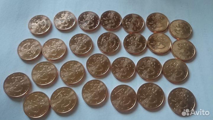 Евроценты Финляндии из роллов