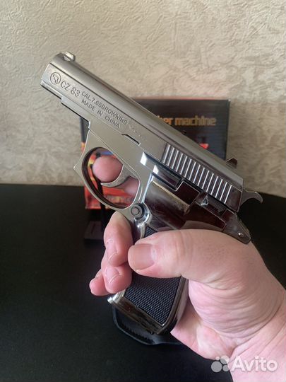 Зажигалка пистолет сz83 масштаб 1:1 металл