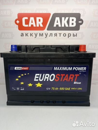 Аккумулятор 75Ач автомобильный Евростарт