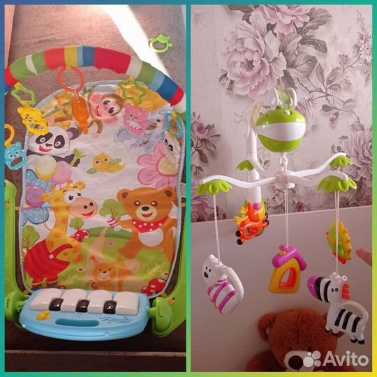 Развивающий коврик и мобиль на кроватку
