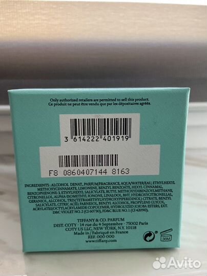 Парфюмированная вода оригинал Tiffany&co