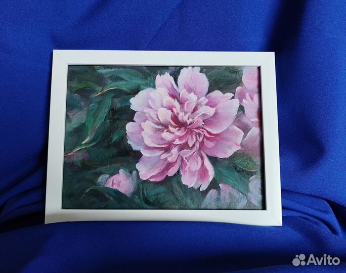 Пионы розовые картина маслом