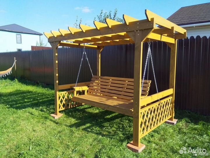 Качели пергола деревянная