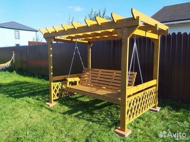 Качели пергола деревянная