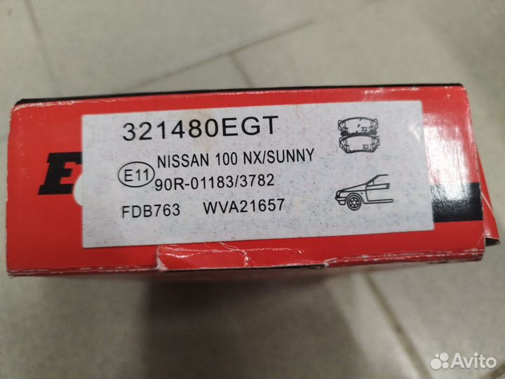 Колодки тормозные перед Nissan 100 NX/Sunny