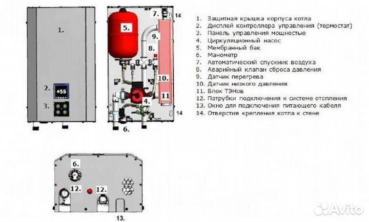 Электрический котел 6-9-12 кВт с Wi-Fi и Янд.Алиса