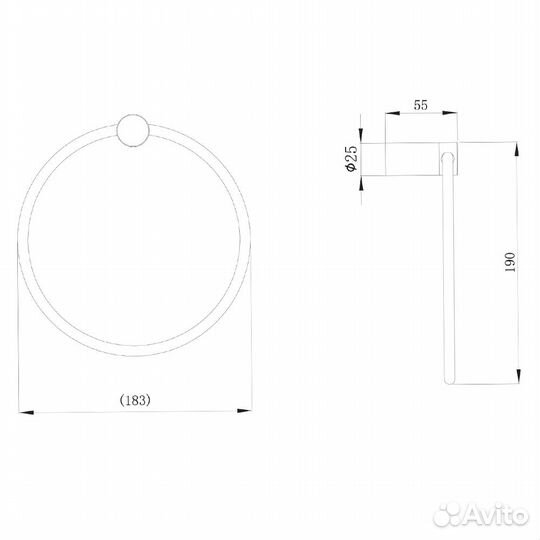 Полотенцедержатель Raiber RP-80006, хром
