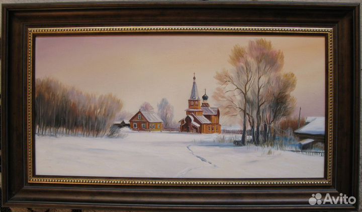 Деревянный храм. 30х60см, х.м