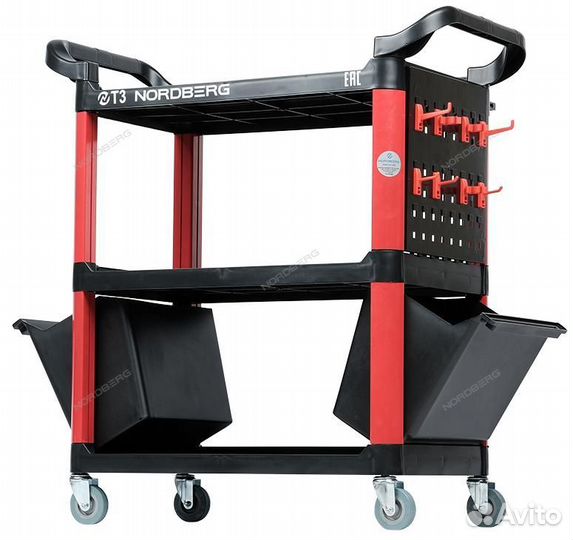 Тележка с пластиковыми полками nordberg T3