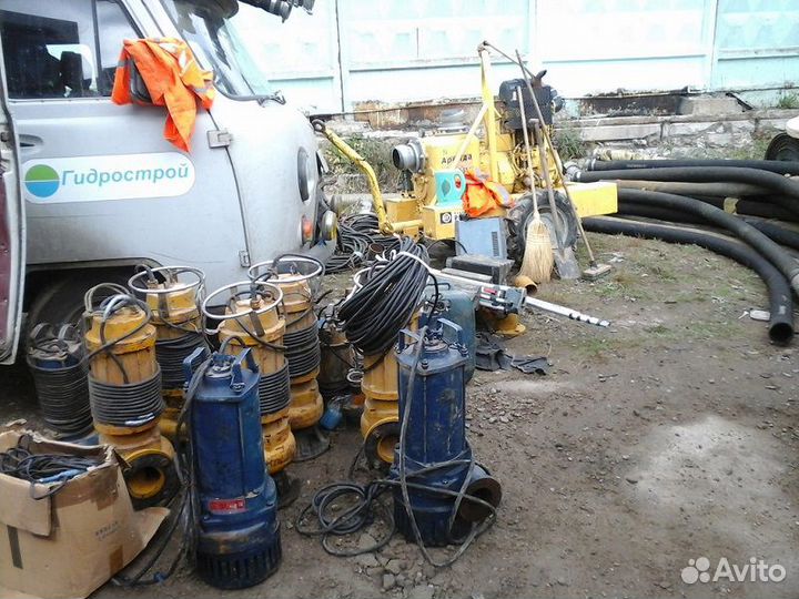 Аренда насосов и мотопомп. Откачка, водопонижение