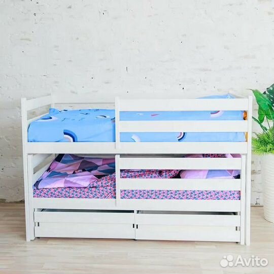 Кроватка для малыша с доп. местом матрешка эко из