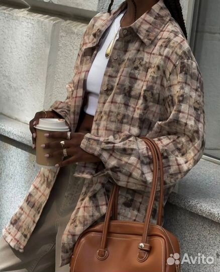 Рубашка женская в клетку