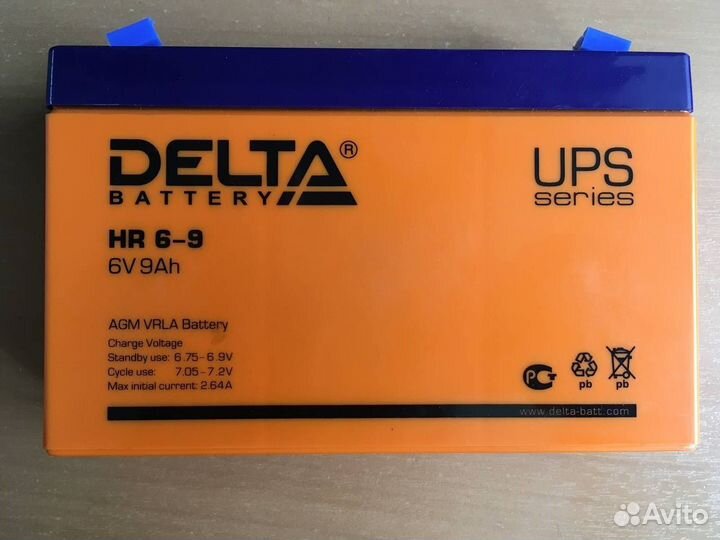 Аккумуляторная батарея Delta HR 6-9