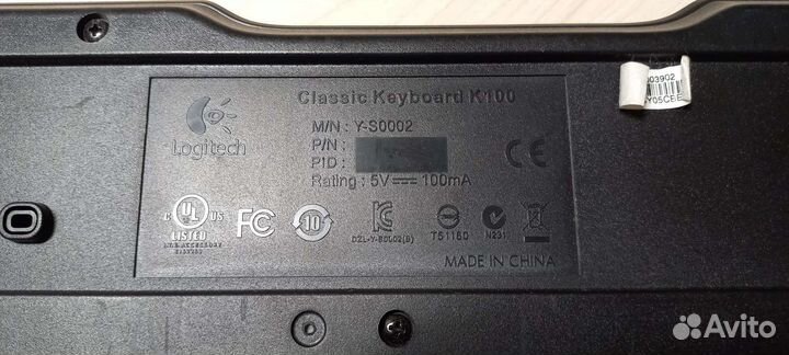 Клавиатура logitech k100