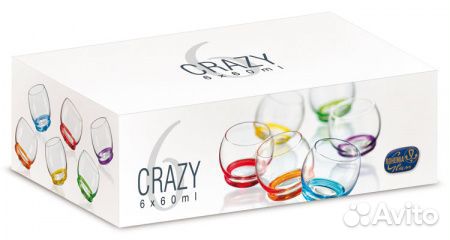 Стопки Crystalex, Crazy 60мл, 6шт чехия