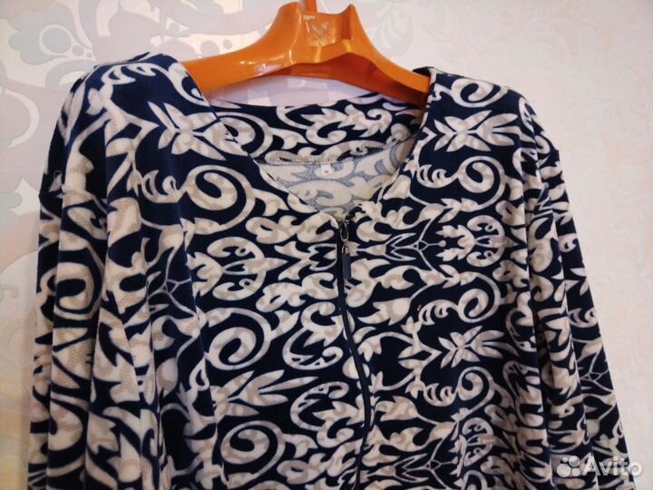 Велюровый халат 58 размер