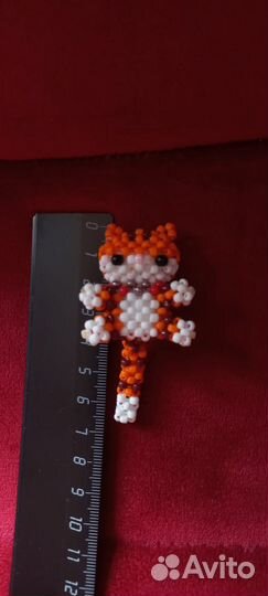 Поделки из бисера Рыжик Котик с хвостиком