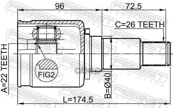 ШРУС внутренний правый 22x40x26 (suzuki grand V