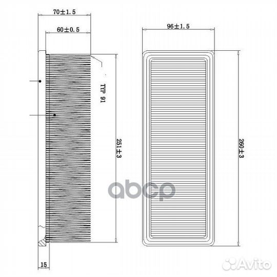 Фильтр воздушный DFA27010 double force