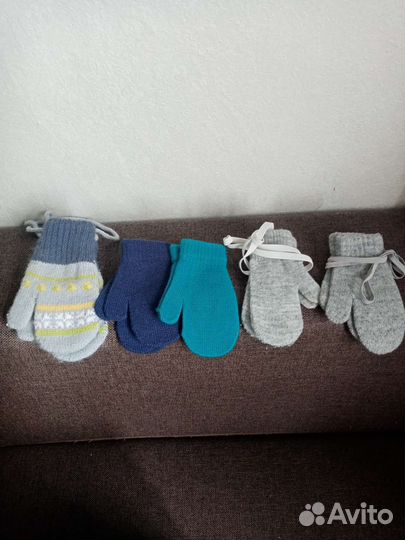 Детские шапки и варежки (зима и осень) 3-5 лет