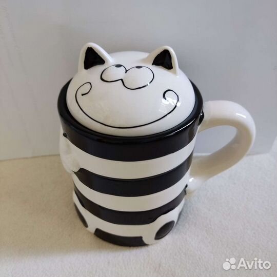 Кот символ 2023 Кружка керамич декоратив с крышкой