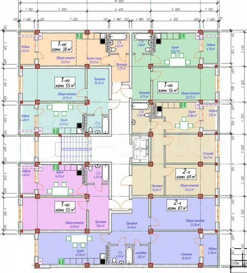 2-к. квартира, 69 м², 5/10 эт.