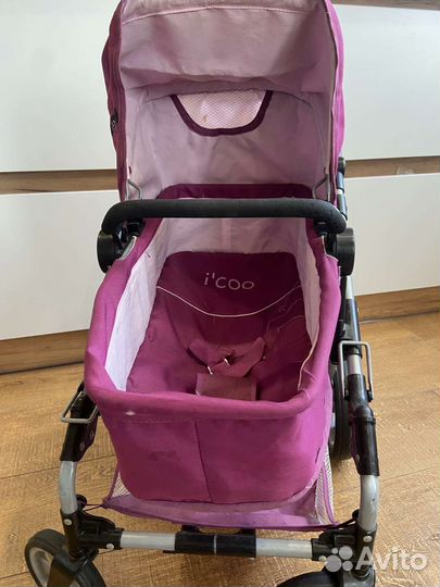 Коляска для кукол, автокресло i'coo и пупс