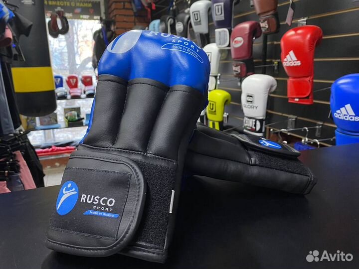 Перчатки rusco sport для рукопашного боя PRO Blue
