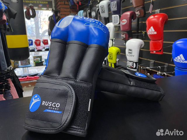 Перчатки rusco sport для рукопашного боя PRO Blue