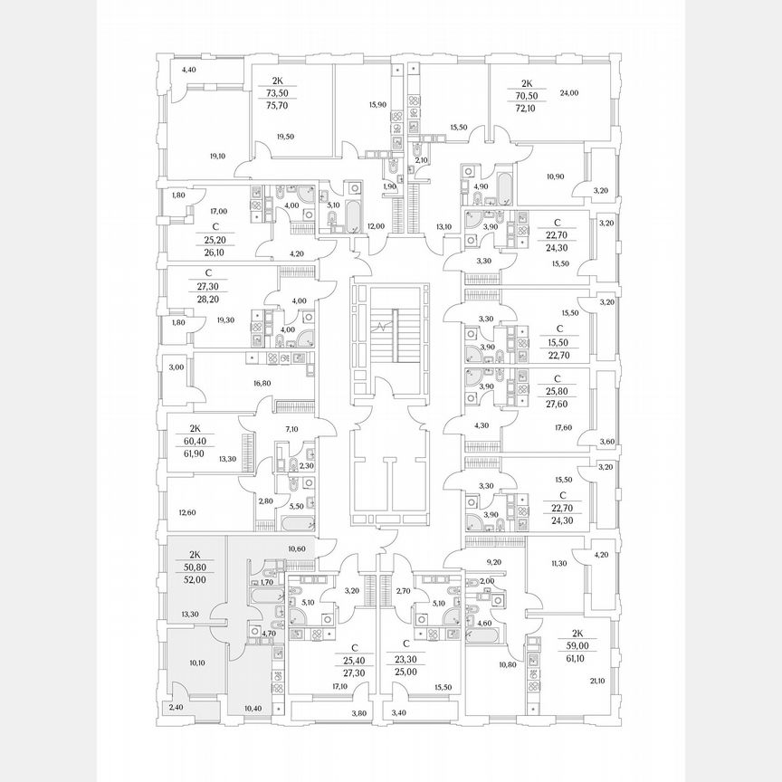 2-к. квартира, 32,3 м², 12/13 эт.