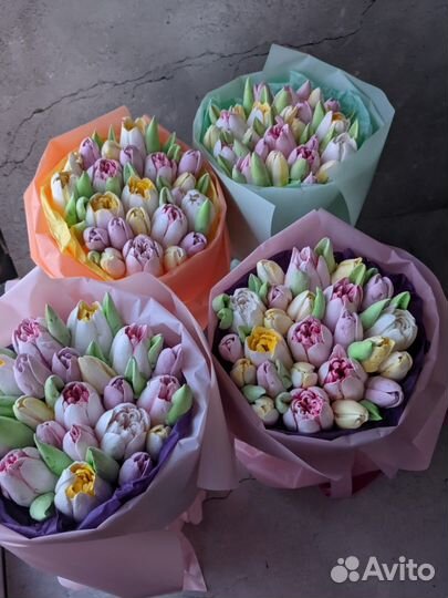 Букет тюльпанов из зефира. Съедобный букет