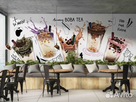 Роспись витрин, меловых досок, стен