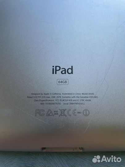 Планшет iPad 1 wifi, cellular, 64Gb