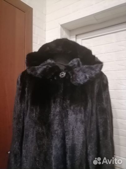 Шуба норковая с капюшоном 54-56
