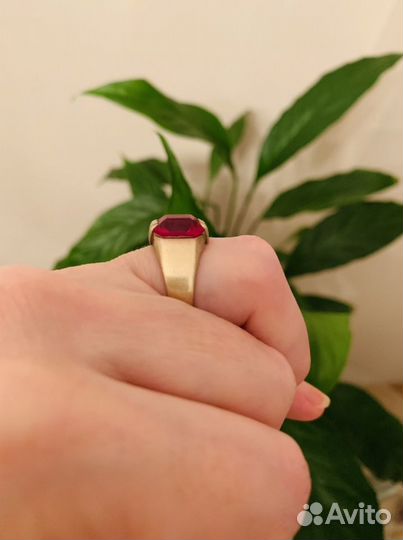 Кольцо серебро с позолотой