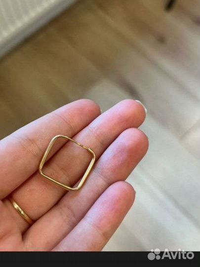 Серьги позолоченные, новые