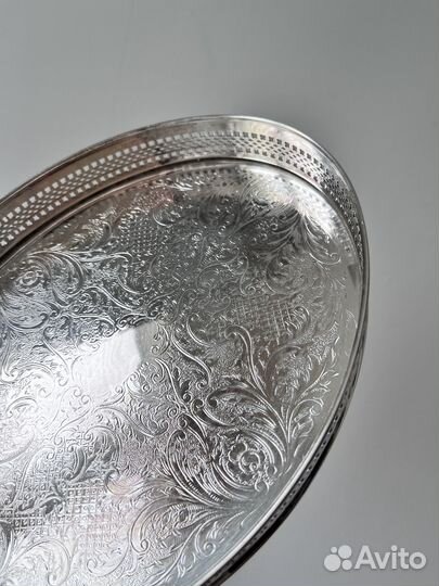 Британский поднос, серебрение, Англия