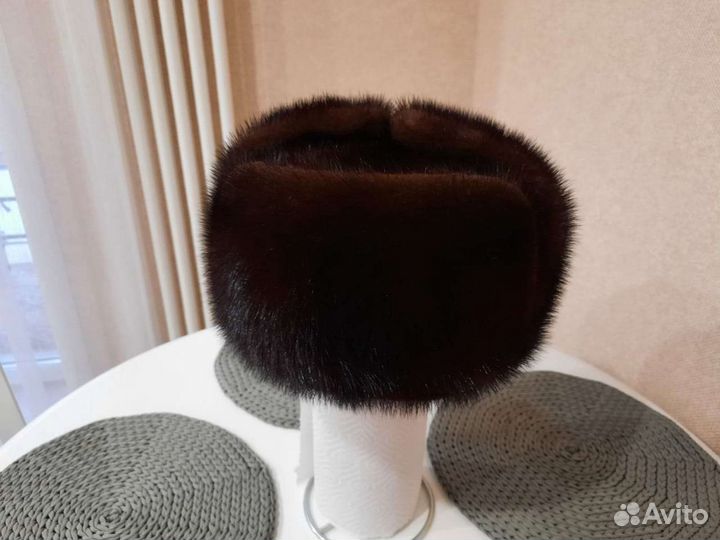 Норковая шапка мужская ушанка