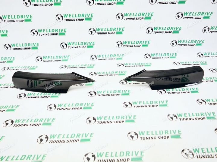 Клыки переднего бампера BMW 3 F30 М-пакет черные