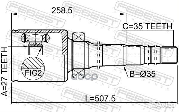 Шрус внутренний 27X35X35 2111kugiirh Febest