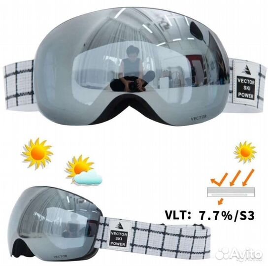 Очки маска с магнитной линзой vector