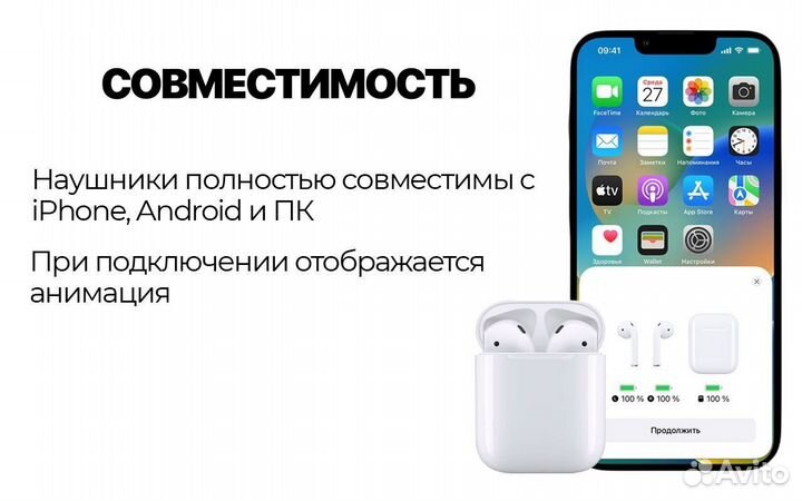 AirPods 2/Pro/3 с Гарантией Беспроводные Наушники