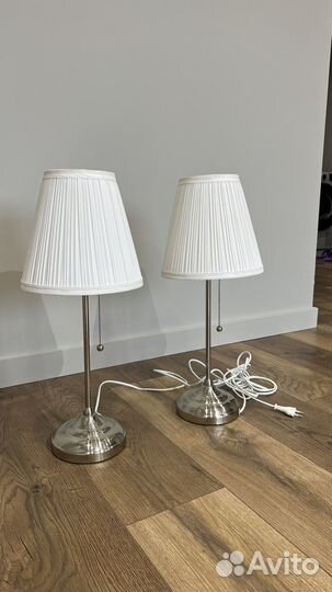 Лампа настольная икеа орстид никель 2шт