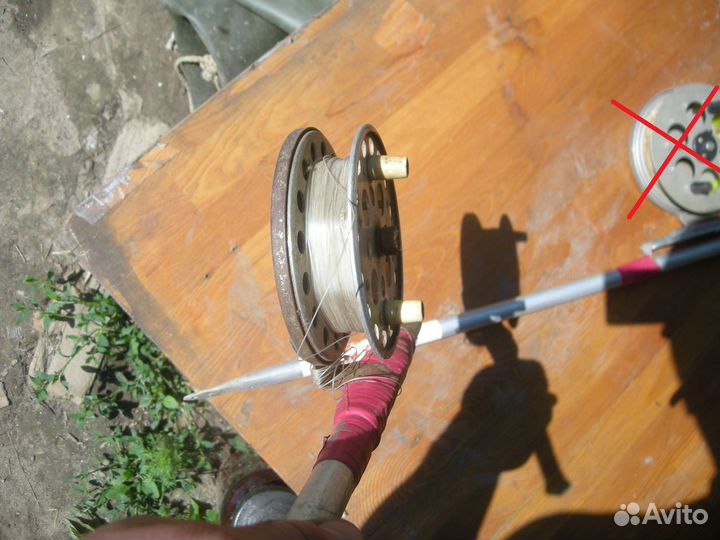 Резинка на удочке с катушкой снасть СССР самовывоз