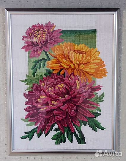 Картина вышивка крестом цветы