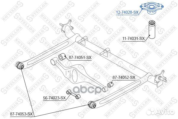 Опора амортизатора зад. 12-74028-SX Stellox