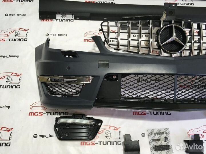 Обвес Мерседес С63 AMG W204 GT темные насадки