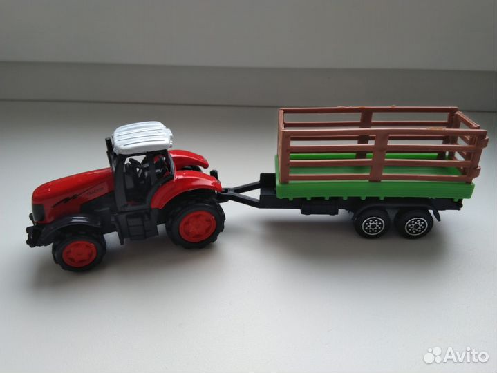 Diecast фермерские трактора с прицепами (4 шт.)