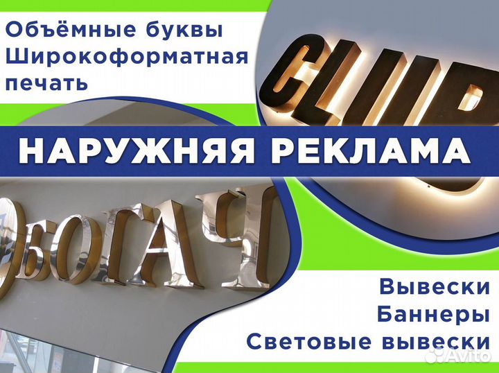 Объемные, световые буквы, наружная реклама