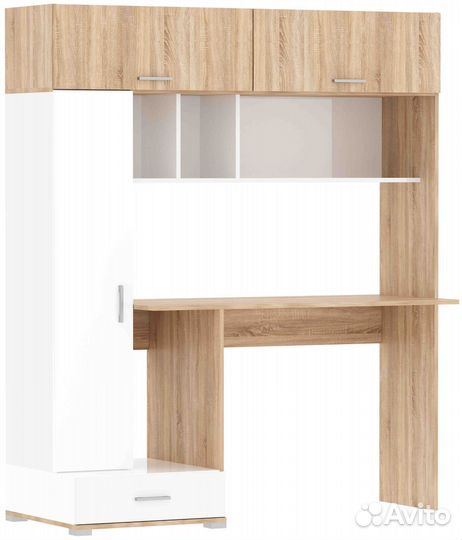 Стол новый пкс-1 Дуб Сонома/Белый глянец